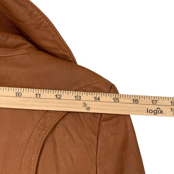 Doma Leather Motorcycle Jacket Cognac Soft Kid Size Small Full Zip Lined - Picture 9 of 13